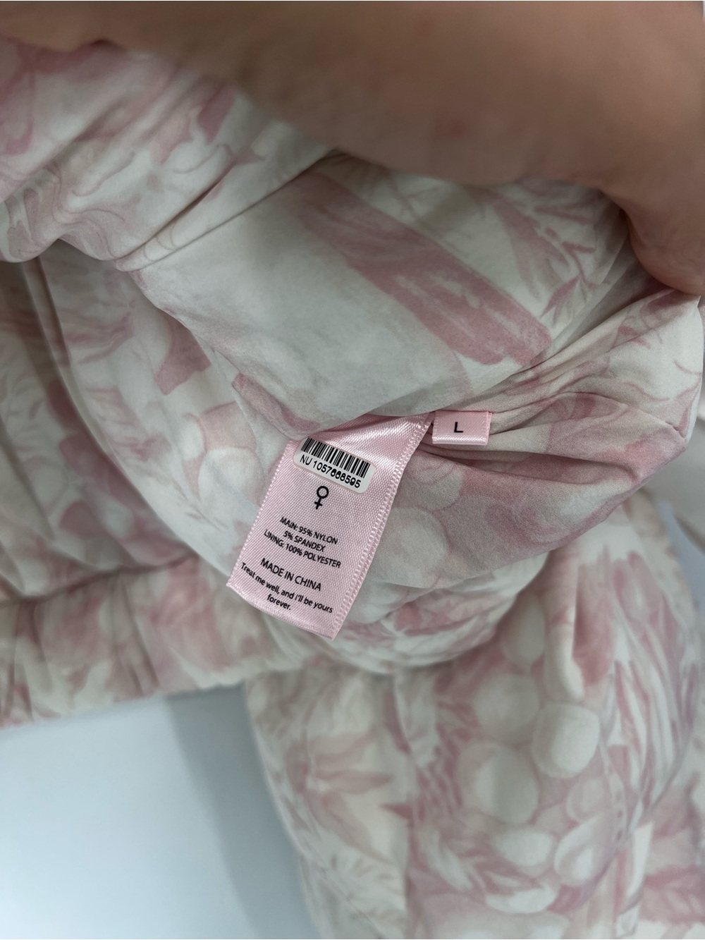 Selkie Pink White Floral Cropped Bow Sleeve Coquette Girly Puffer Jacket Large - Picture 7 of 9